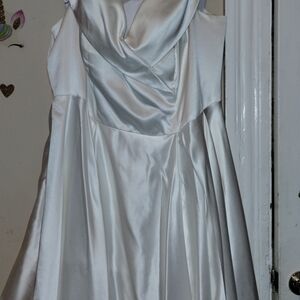 Elegant White Satin Dress